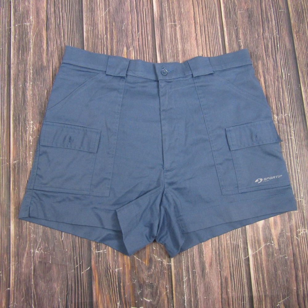 Sportif USA Vintage Mens 36 Blue Cargo Shorts Stretch Travel Hiking Outdoors